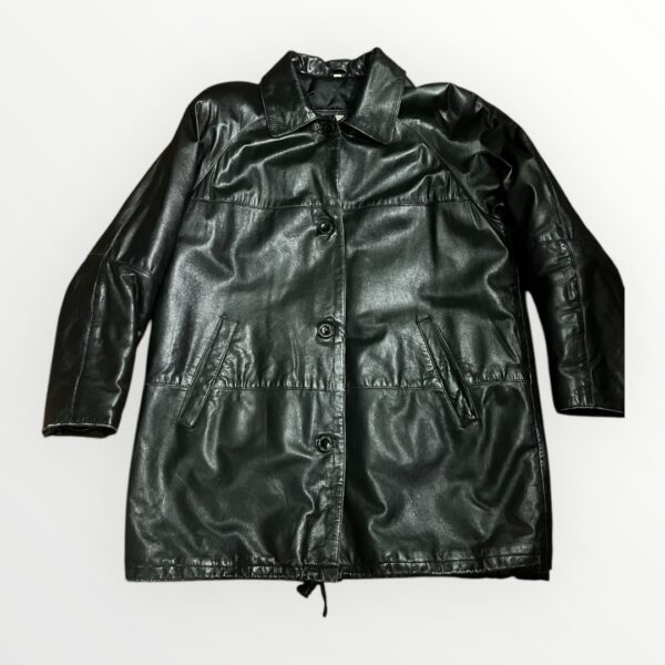 Giubbotto di Pelle Nera Leather Factory - immagine 2